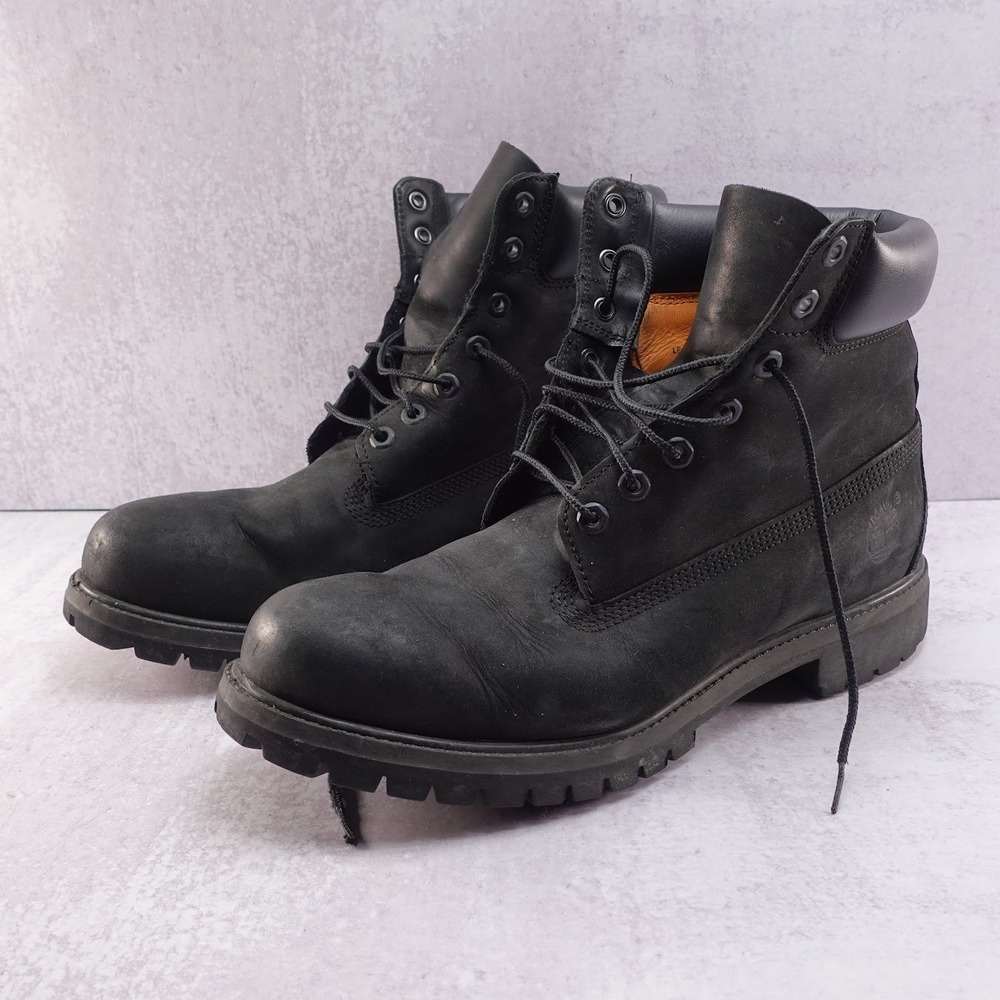 Timberland 10073 Mens 11.5 M 6-Inch Premium Waterproof Boot Black Nubuck Leather